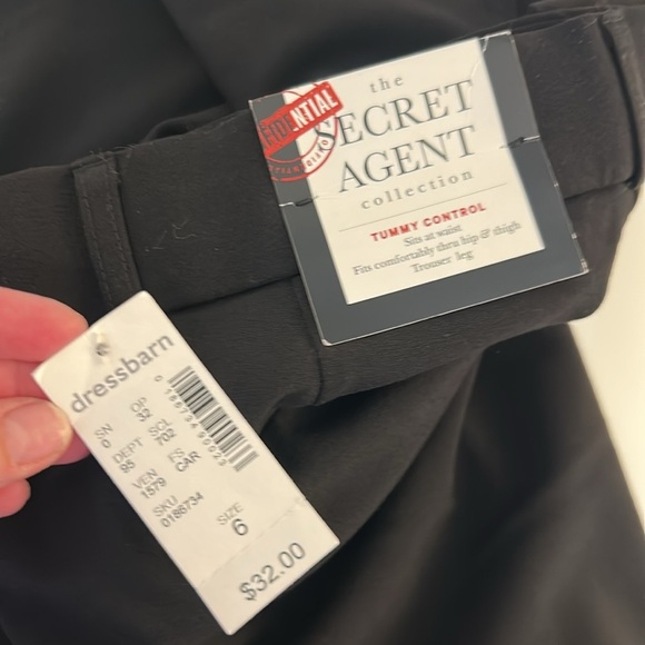 Roz & Ali Black Career Secret Agent Tummy Control Wide Leg Pants Size 6 New! - Picture 6 of 7